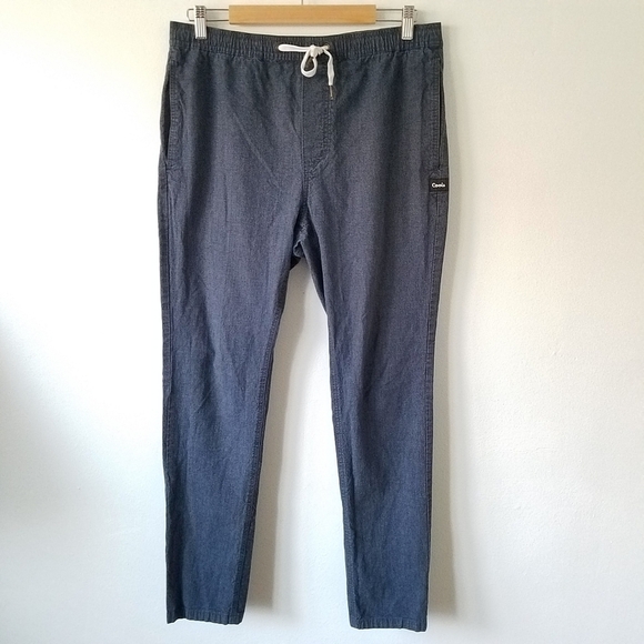 Barney Cools Grey Elastic Waist Drawstring Pull-on Tapered Leg Pants Size 36 - Picture 1 of 11